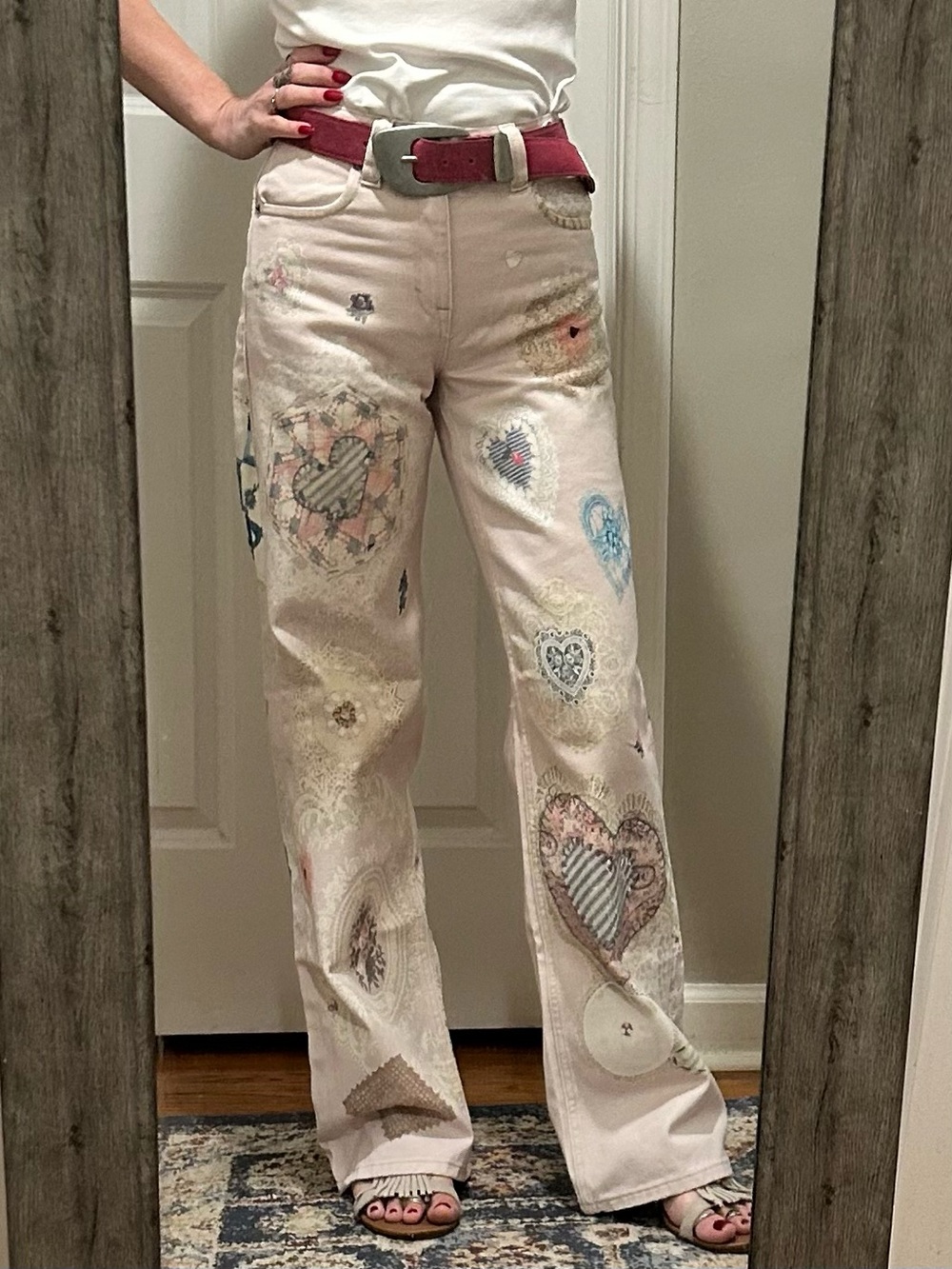 NWT We The Free Tinsley Printed Jeans in Illusions Heirloom Ivory - Picture 12 of 16